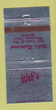 Matchbook Cover - Web's Restaurant Mississauga ON 30 Strike