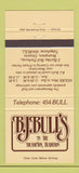Matchbook Cover - BJ Bull's Brampton ON 30 Strike