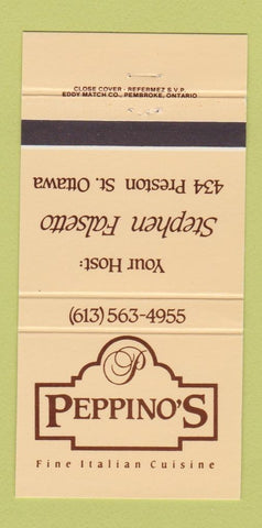 Matchbook Cover - Peppino's Italian Restaurant Ottawa ON 30 Strike