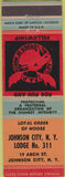 Matchbook Cover - Matchbook Cover Moose Lodge Johnson City NY