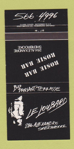 Matchbook Cover - Le Loubard Sherbrooke QC Rosie Bar 30 Strike