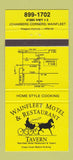 Matchbook Cover - Wainfleet Motel Restaurant ON 30 Strike