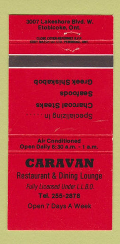 Matchbook Cover - Caravan Restaurant Etobicoke ON 30 Strike