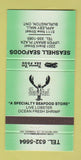 Matchbook Cover - Seashell Seafood Burlington ON GREEN 30 Strike