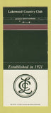 Matchbook Cover - Lakewood Country Club Westlake OH 30 Strike