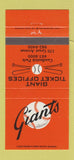 Matchbook Cover - San Francisco Giants Baseball CA  30 Strike