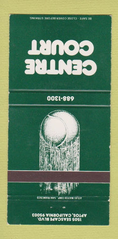 Matchbook Cover - Centre Court Tennis Aptos CA 30 Strike