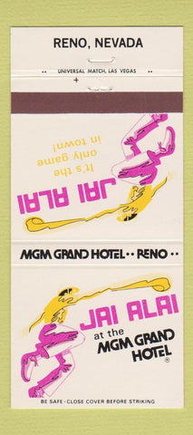 Matchbook Cover - MGM Grand Hotel Jai Alai Reno NV casino 30 Strike