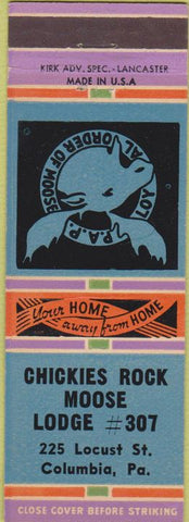 Matchbook Cover - Matchbook Cover Moose Lodge Columbia PA