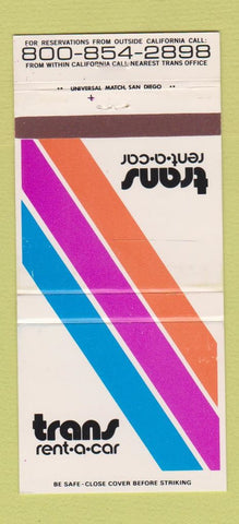 Matchbook Cover - Trans Rent A Car WEAR 30 Strike