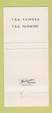 Matchbook Cover - Sitmar Crusies  30 Strike