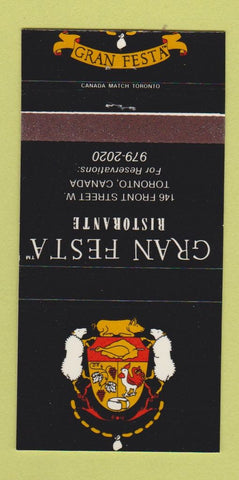 Matchbook Cover - Gran Festa Ristorante Toronto ON 30 Strike