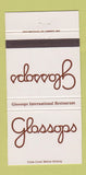 Matchbook Cover - Glassops Restaurant Toronto ON 30 Strike