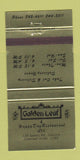 Matchbook Cover - Golden Leaf Chinese Restaurant Oakville ON 30 Strike