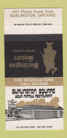 Matchbook Cover - Burlington Square Restaurant Burlington ON 30 Strike