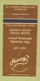 Matchbook Cover - Harry's Roadhouse Hamilton ON 30 Strike