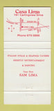 Matchbook Cover - Casa Lima Rexdale ON 30 Strike