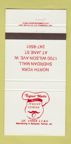 Matchbook Cover - Signor Marco Pizza Italian North York ON 30 Strike
