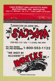 Matchbook Cover - Wrecks Inc Auto Whitestown IN 40 Strike