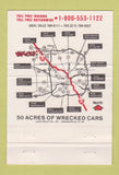 Matchbook Cover - Wrecks Inc Auto Whitestown IN 40 Strike
