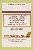 Matchbook Cover - Flite Service airplane Atlanta GA 40 Strike