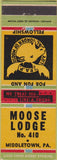 Matchbook Cover - Matchbook Cover Moose Lodge Middletown PA