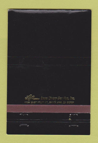 Matchbook Cover - Luxe Livery Service Santa Ana CA Limo WEAR 40 Strike