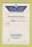 Matchbook Cover - Hamilton Watches Bickelmann Schenectady NY WORN 40 Strike