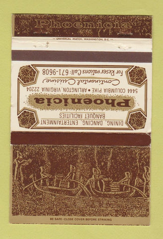 Matchbook Cover - Phoenicia Restaurant Arlington VA 40 Strike