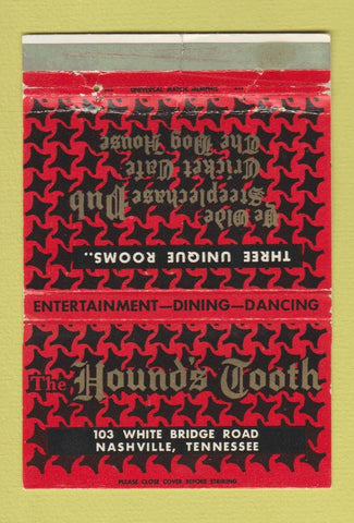 Matchbook Cover - The Hounds Tooth Nashville TN 40 Strike