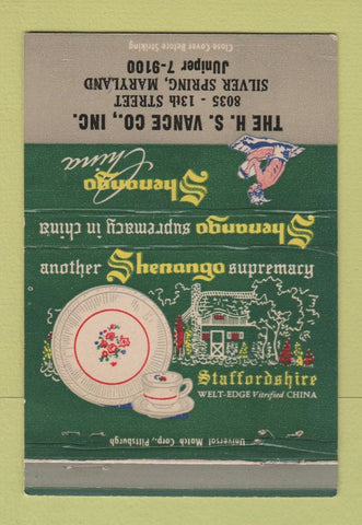 Matchbook Cover - Shenango China Dishes Silver Spring MD 40 Strike