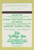Matchbook Cover - The Village Inn Coconut Grove FL 40 Strike