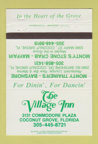 Matchbook Cover - The Village Inn Coconut Grove FL 40 Strike