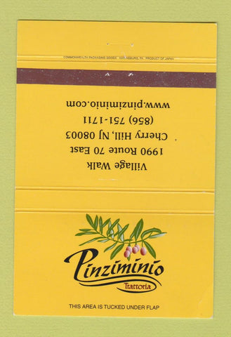 Matchbook Cover - Pinziminio Trattoria Cherry Hill NJ 40 Strike