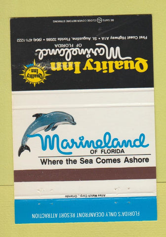 Matchbook Cover - Quality Inn Marineland St Augustine FL dolphin 40 Strike