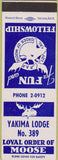 Matchbook Cover - Matchbook Cover Moose Lodge Yakima WA