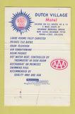 Matchbook Cover - Dutch Village Motel New Castle DE 40 Strike