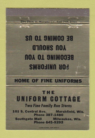 Matchbook Cover - Uniform Cottage Milwaukee WI Marshfield 40 Strike
