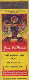 Matchbook Cover - Matchbook Cover Moose Lodge Fort Madison IA WORN