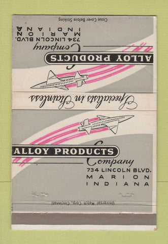 Matchbook Cover - Alloy Products Marion IN 40 Strike