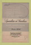 Matchbook Cover - Alloy Products Marion IN 40 Strike