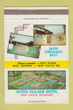 Matchbook Cover - Dutch Village Motel New Castle DE 40 Strike