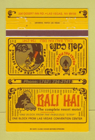 Matchbook Cover - Bali Hai Motel Las Vegas NV 40 Strike
