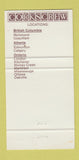 Matchbook Cover - Corkscrew Richmond Coquitlam BC Calgary AB 30 Strike