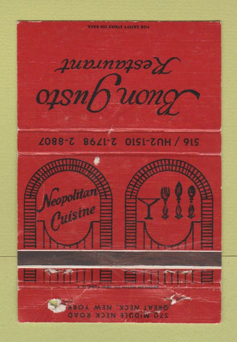 Matchbook Cover - Buon Gusto Restaurant Great Neck NY WORN 40 Strike