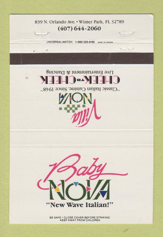 Matchbook Cover - Villa Nova Winter Park FL Italian 40 Strike