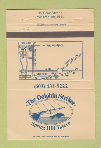 Matchbook Cover - Dolphin Striker Spring Hill Tavern Portsmouth NH 40 Strike