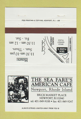 Matchbook Cover - Sea Fare's American Cafe Newport RI 40 Strike