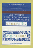 Matchbook Cover - Aquaterra Palm Beach FL 40 Strike