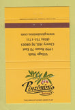 Matchbook Cover - Pinziminio Trattoria Cherry Hill NJ 40 Strike